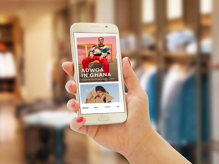 Woman on line shopping with smart phone. Clothing store in the b Burberry 2017 2018 Results